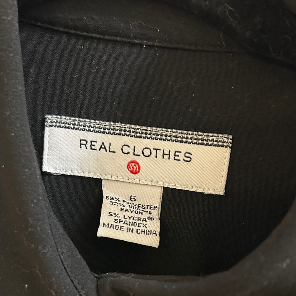 Real Clothes Black Button Down Shirt* - Picture 2 of 7